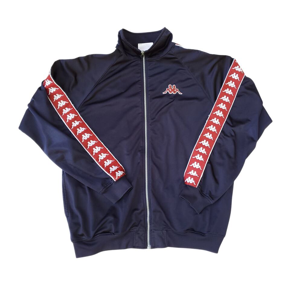 Kappa Track Jacket Blue Red Full Zip Polyester Soccer Adult Sz XL